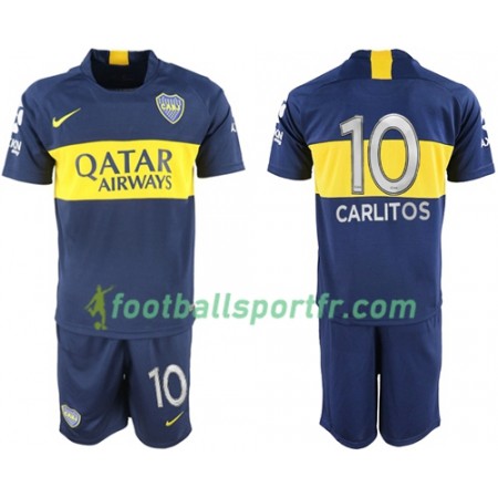 Tenue Boca Juniors Carlitos 10 Enfant Domicile 2018-2019 Maillot de Foot ML